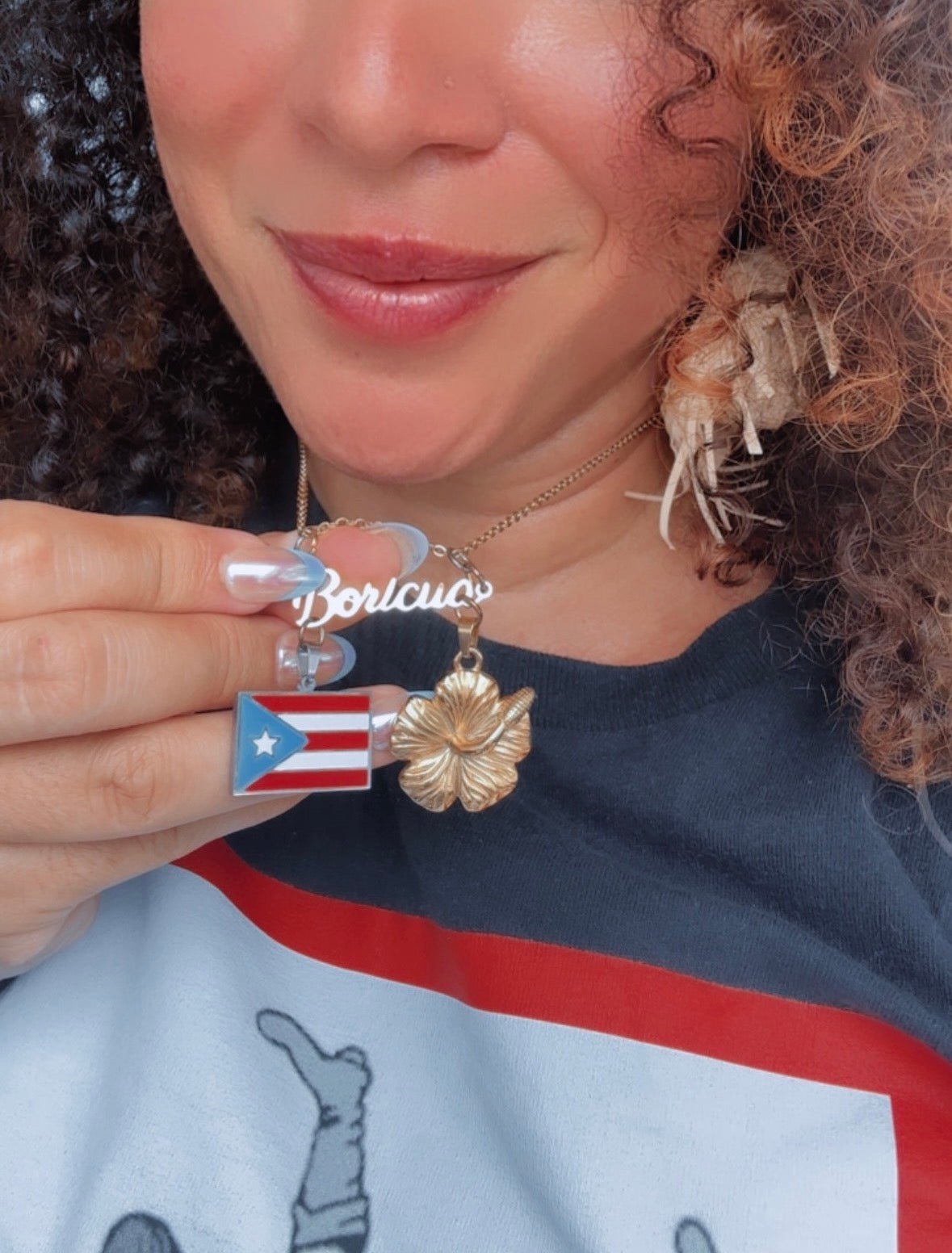 Boricua flower Necklace