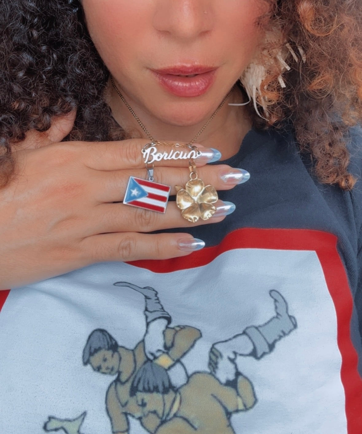 Boricua flower Necklace