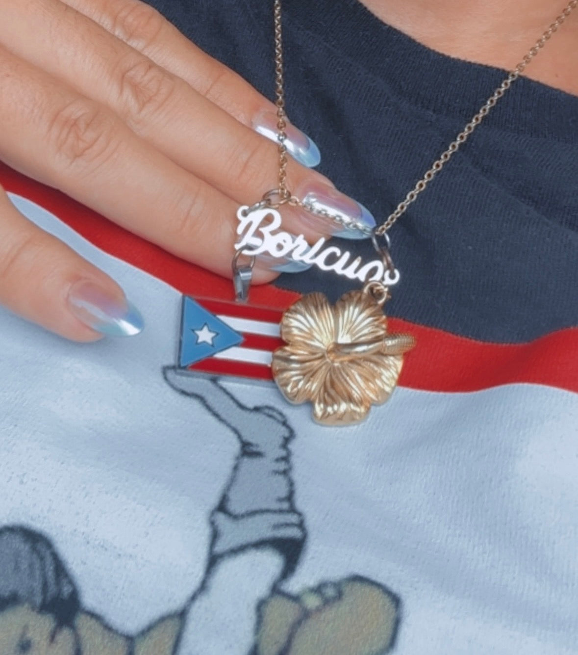 Boricua flower Necklace